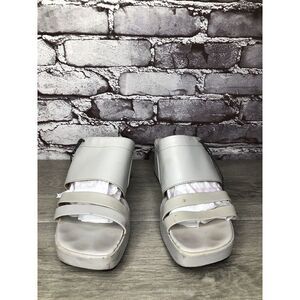 Bagnoli & Bonifacio Ivory Leather Strap Wedge Sandals Women Sz 40EU/9.5M US